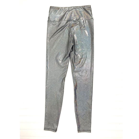 Forever 21 Metallic Silver Iridescent Leggings Size S - Picture 6 of 6